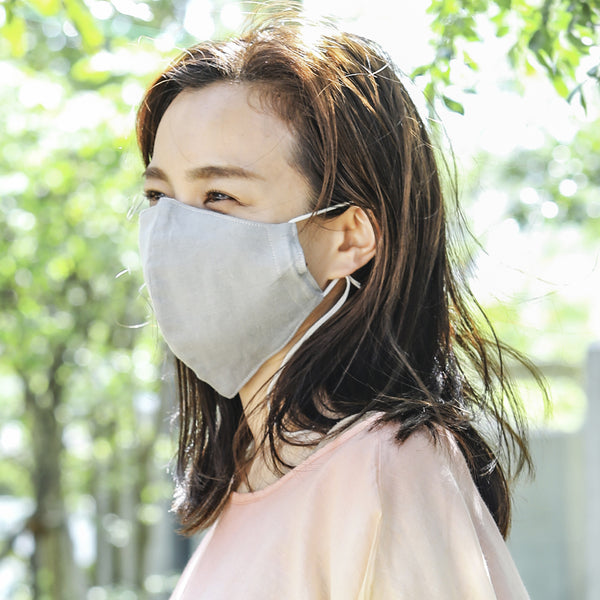 竹炭染め　大人用　大きめ 日本製 オーガニックコットン 100％　立体型マスク (春夏向き)　