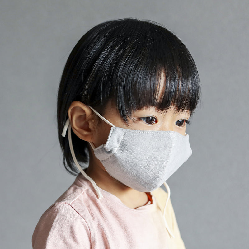 竹炭染め　幼児～子ども用　フェアトレード オーガニックコットン 100％　立体型マスク